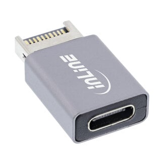 InLine® InLine® USB 3.2 adapter, interne USB-E frontpaneelplug naar USB-C female