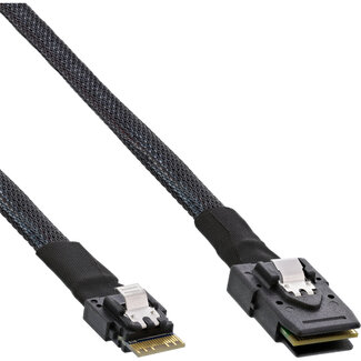 InLine® InLine® Slim SAS-kabel, SFF-8654 naar Mini SAS SFF-8087, 12 Gb/s, 1m
