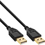 InLine® USB 2.0 kabel, A naar A, zwart, gouden contacten, 3m