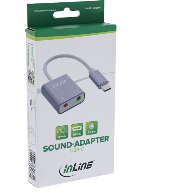 InLine® audio geluidsadapter, USB-C kabel