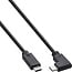 InLine® USB-C kabel, schuin, USB 3.2 Gen.2x2, 20Gb/s, 100W, zwart, 0,3m