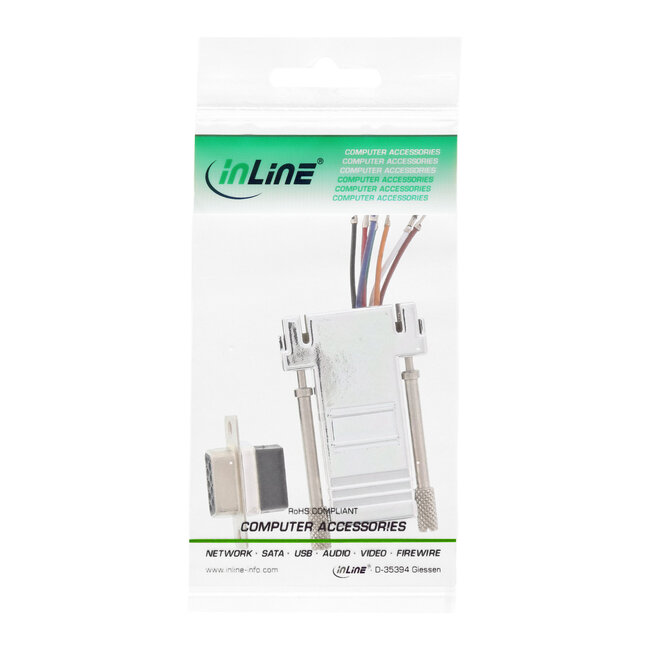 InLine® Adapter, 9-pin Sub D female naar RJ45 female, gemetalliseerd