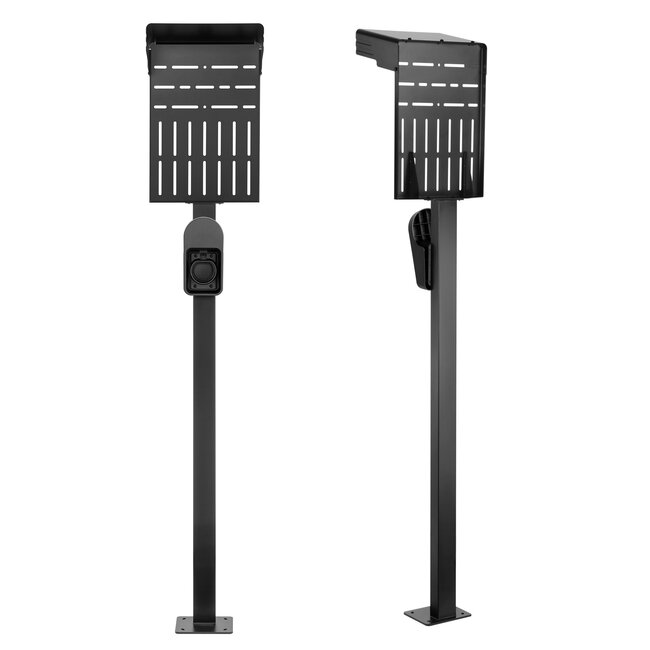 InLine® universele muurboxstandaard met EV-oplaadkabelhouder, zwart