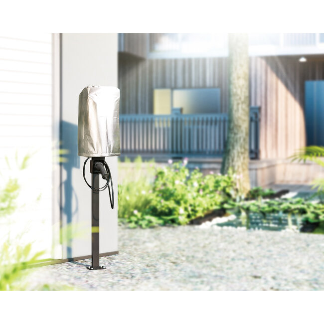 InLine® universele muurboxstandaard met EV-oplaadkabelhouder, zwart