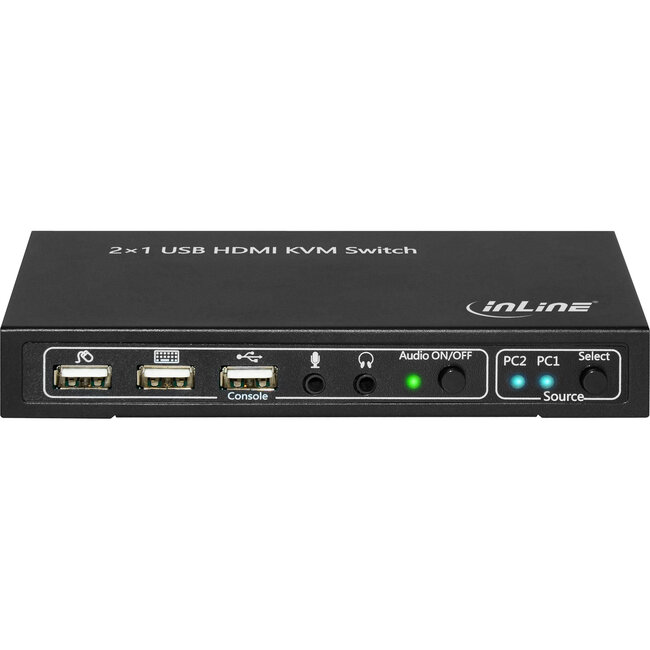 InLine® 2-Poorts Desktop KVM Switch, HDMI 4K2K, USB 2.0 hub, met audio