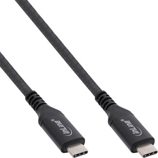 InLine® InLine® USB4-kabel, USB-C male/male, 8K60Hz, zwart, 0,5m