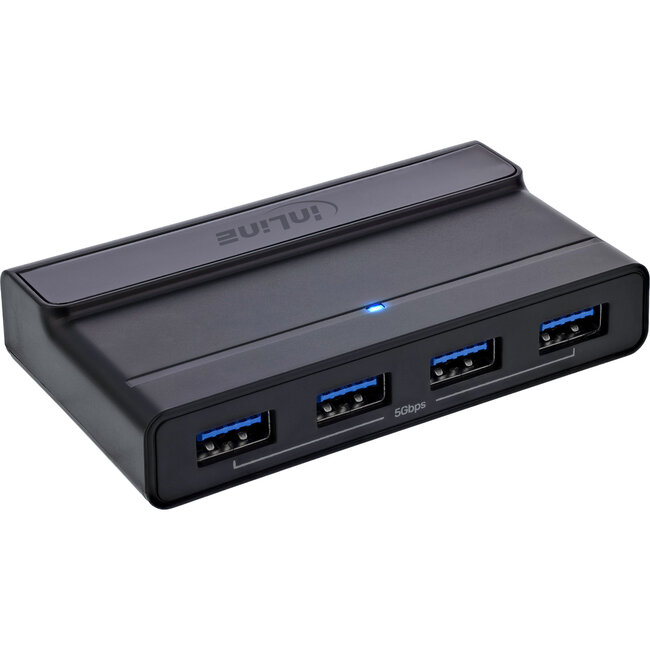 InLine® USB-C switch, switch voor 2 pc's, hub met 4 poorten, USB 3.2 Gen.1