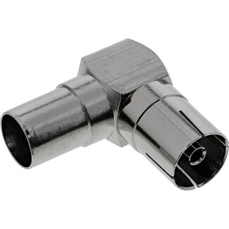 InLine® InLine® Antenne Koaxial Verbinder Male/Female, 90° gewinkelt, Metall