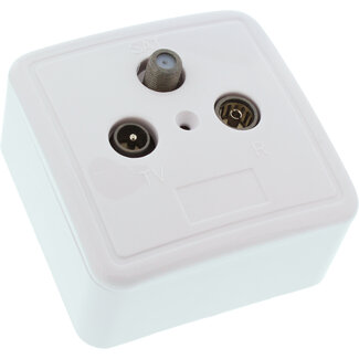 InLine® InLine® Antennecontactdoos + SAT, afgeschermd, AP/UP - Set