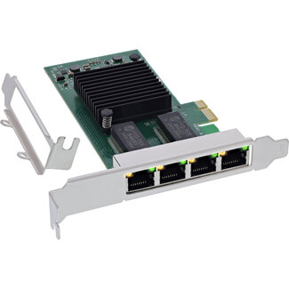 InLine® InLine® Quad Gigabit netwerkkaart, 4x RJ45 1 Gb/s, PCIe x1