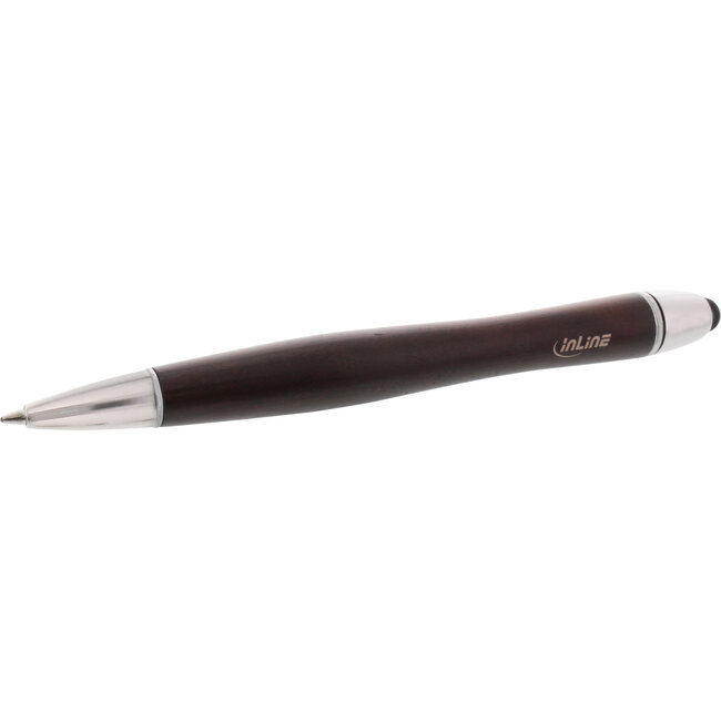 InLine® woodpen, styluspen voor touchscreens + biros, walnoot/metaal