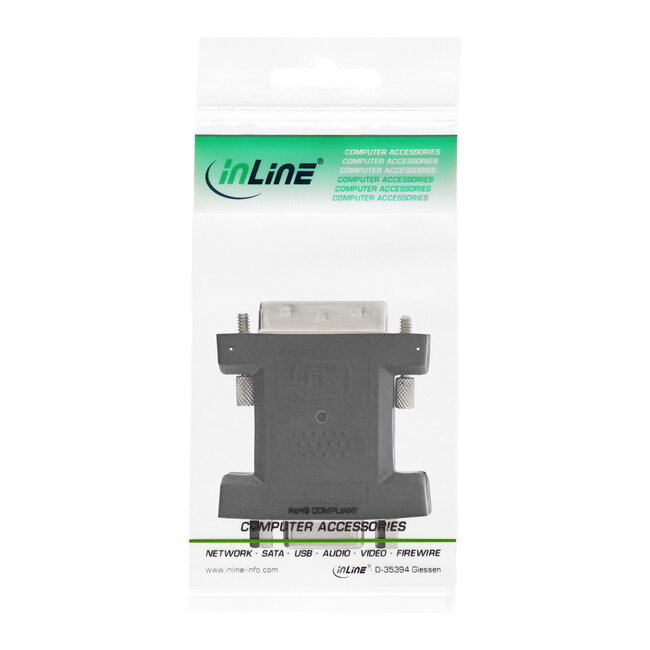 InLine® DVI-A adapter, analoge 12+5 male naar 15-pins HD female (VGA)