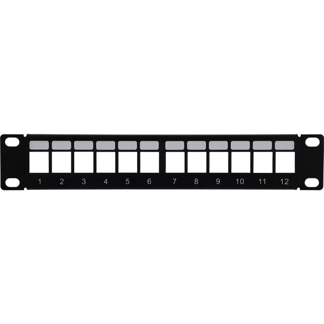 InLine® 10" leeg paneel 12-voudig, voor Keystone modules, 1U, zwart