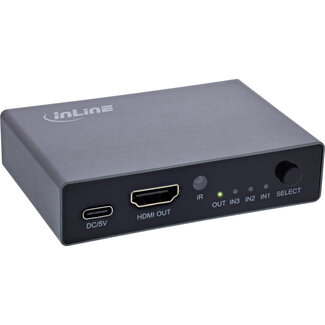 InLine® InLine® HDMI schakelaar, 3-weg, 8K4K@60Hz, HDCP 2.3