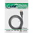 InLine® USB 2.0 platte kabel, USB A male naar Mini-B male 5-pin, zwart, 2m