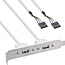 InLine® Slotplaatje, 2x USB 2.0 A Female naar 2x 5-pins interne stekker, 0,3m