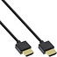 InLine® HDMI Superslim kabel A naar A, HS met ethernet,Premium,zwart/goud, 1,8m