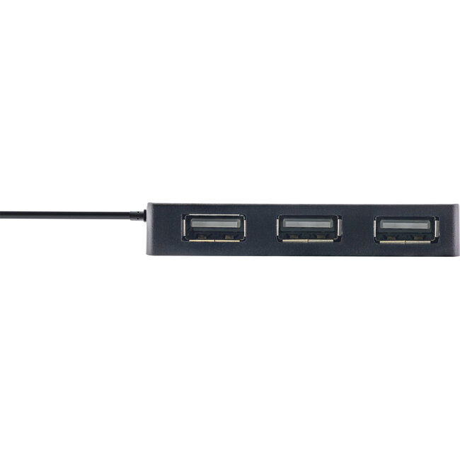 InLine® USB 2.0 hub, 4 poorten, zwart, met USB DC-kabel, kabel 30cm