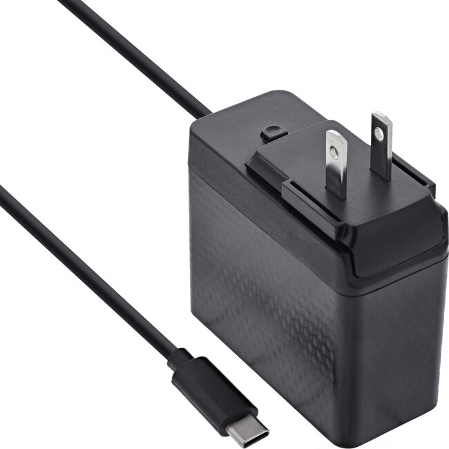 InLine® TravelCharge USB-C voeding, 140W, GaN, vaste kabel, EU/UK/US, zwart