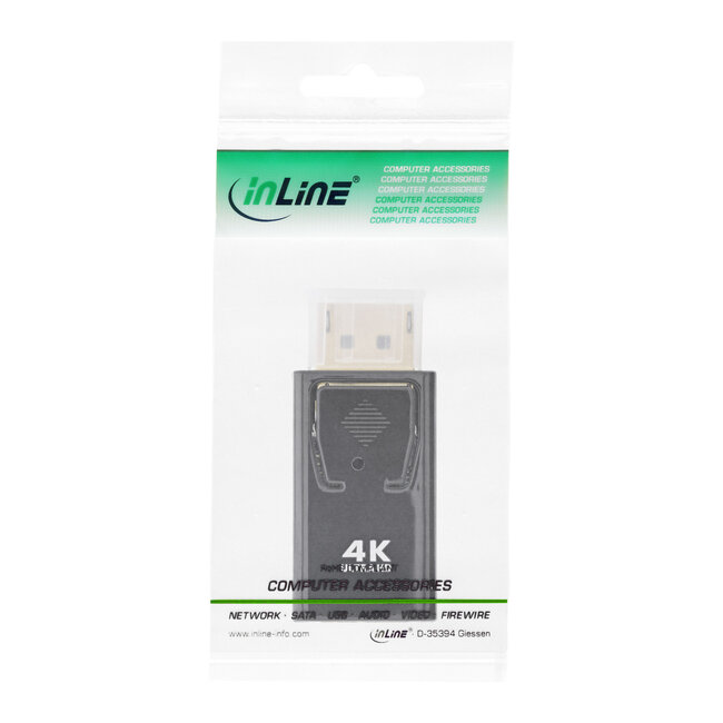 InLine® Converter DisplayPort male naar HDMI female, 4K/60Hz, met audio
