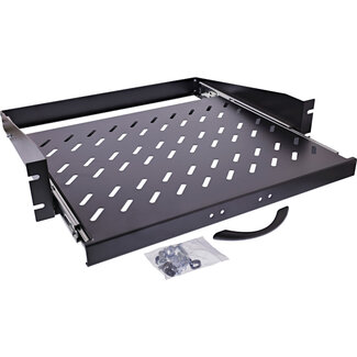 InLine® InLine® 19" uitschuifbaar rek, 350mm, 30kg, 2U, RAL 9005 zwart