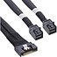 InLine® Slim SAS-kabel, SFF-8654 8i zu 2x SFF-8643, 0,75m