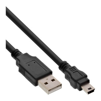 InLine® InLine® USB 2.0-minikabel, USB A male naar Mini-B male 5-pin, zwart, 2m