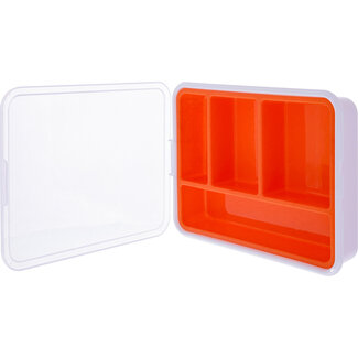 InLine® InLine® Kleine onderdelenbak, 4 compartimenten, afmetingen: 180x140x40mm, oranje