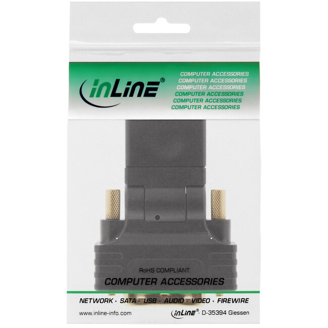 InLine® HDMI-DVI adapter, HDMI female naar DVI male, flexibele hoek, 4K2K