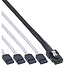 InLine® SAS verbindingskabel, Mini SAS SFF8087 naar 4x SATA, crossover,OCF, 0,5m
