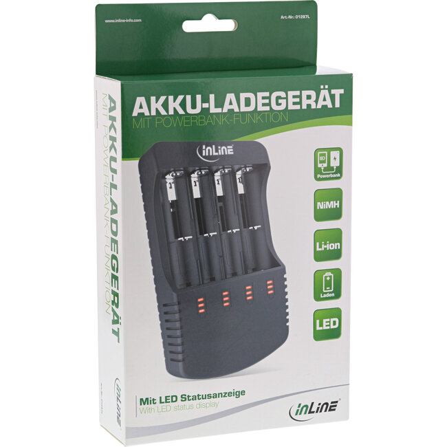 InLine® oplader voor lithium en NiCd+NiMH