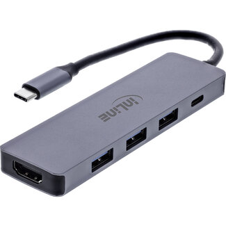 InLine® InLine® Multifunctionele hub, 3x USB-A 5 Gb/s, HDMI 4K/60 Hz, USB-C PD 100 W