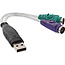 InLine® USB naar PS/2 converter, USB male naar 2x PS/2 female voor muis + keyb.