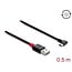 Delock EASY-USB 2.0 Cable Type-A male to USB Type-C™ male angled left / right 0.5 m black