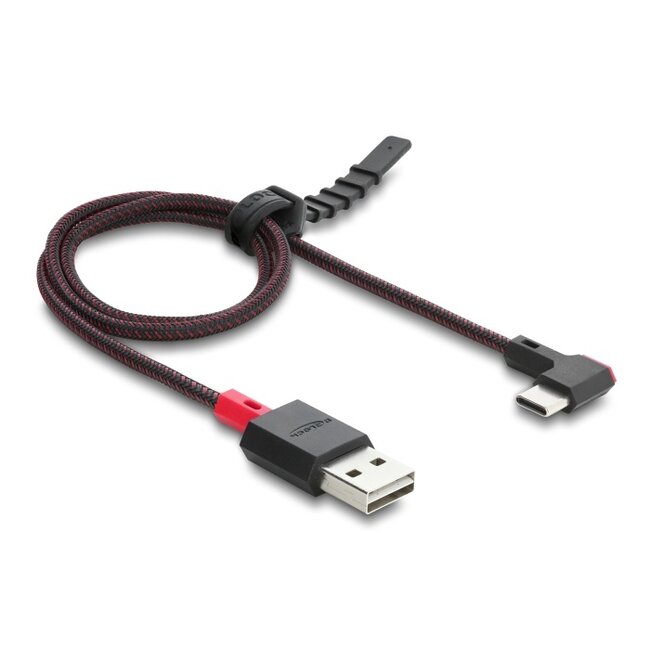 Delock EASY-USB 2.0 Cable Type-A male to USB Type-C™ male angled left / right 0.5 m black