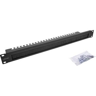 InLine® InLine® 19" kabeldoorvoerplaat, 1U, borstel, zwart