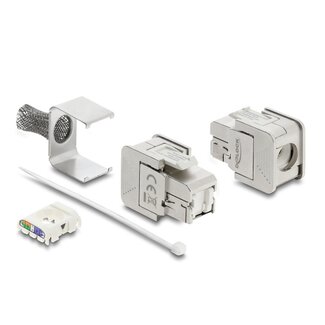 DeLOCK Delock Keystone Module RJ45 jack to LSA Cat.6A shielded with shielding braid tool-free