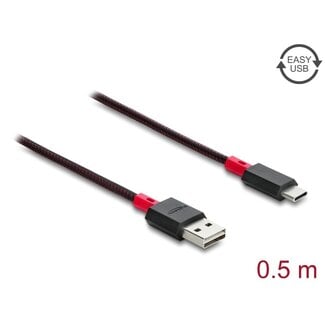 DeLOCK Delock EASY-USB 2.0 Cable Type-A male to USB Type-C™ male 0.5 m black