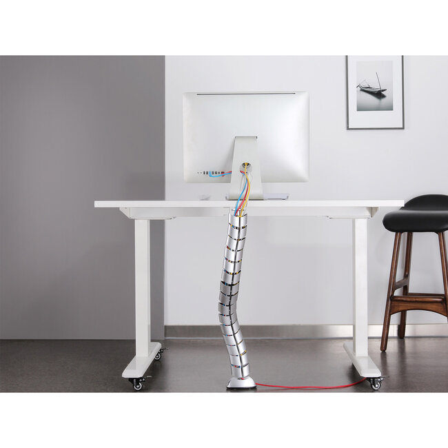 InLine® kabelgoot flexibel, verticaal voor tafels,0,80m,zilver