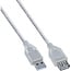 InLine® USB 2.0 kabel, male / female, type A, transparant, 2m