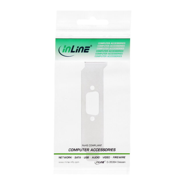 InLine® Low-profile slotplaatje, met uitsparing voor DB9 connector