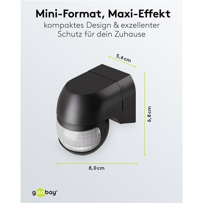 Goobay Motion Detector, tiltable/swivelling, black