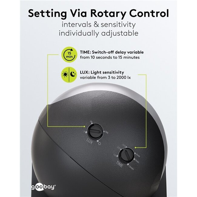 Goobay Motion Detector, tiltable/swivelling, black