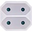 InLine® wandcontactdoosadapter, randaardestekker naar 2x Euro contactdoos, wit