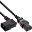 InLine® IEC-verlengkabel, C13 vergrendelbaar naar C14 schuin, zwart, 0,5m