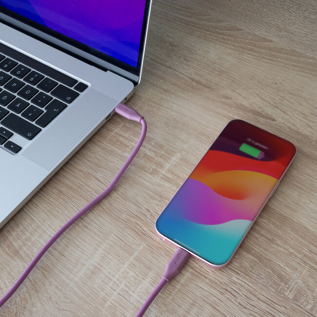 InLine® USB 2.0-kabel, USB-C-snelladingskabel 100 W, Wild Berry/violet 1m