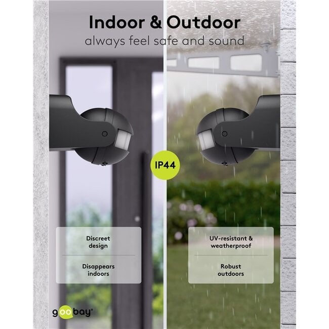 Goobay Motion Detector, Tiltable, black