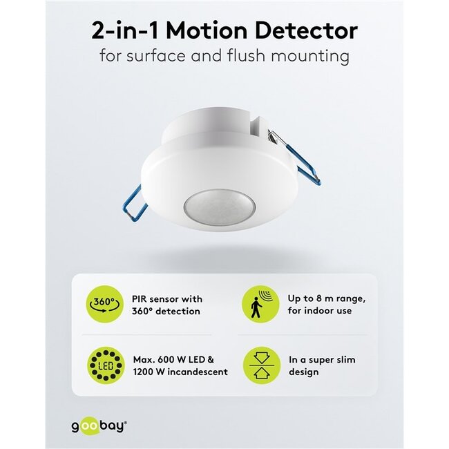Goobay 2-in-1 Motion Detector, white
