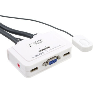 InLine® InLine® 2-Poorts Kabel KVM-switch, VGA, USB, met audio