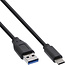 InLine® USB 3.2 Gen.1x2 kabel, USB-C male naar A male, zwart, 1m